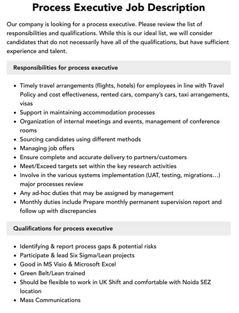 Process executive .